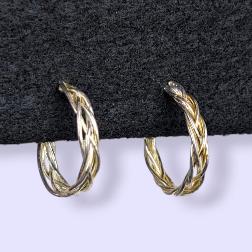 Vintage Braided Open Hoop Earrings